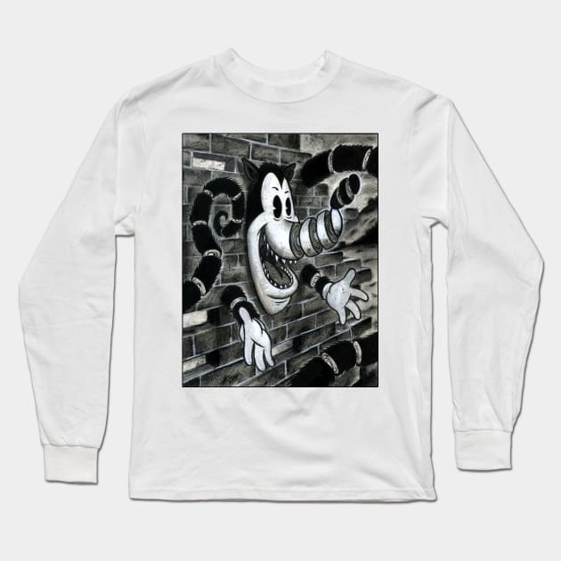 Wolf in Wall Long Sleeve T-Shirt by AtomicMadhouse